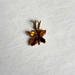 10k Butterfly Pendant Semi Precious Stones